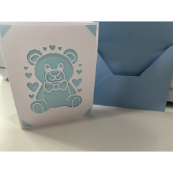 Biglietto auguri motivo orsetto - porta soldi