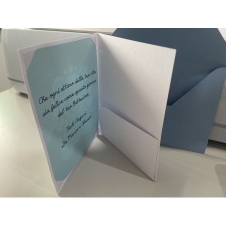 Biglietto auguri motivo orsetto - porta soldi